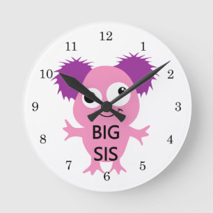 Pink Monster Big Sister Runde Wanduhr