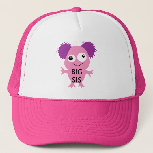 Pink Monster Big Sister Truckerkappe (Vorderseite)