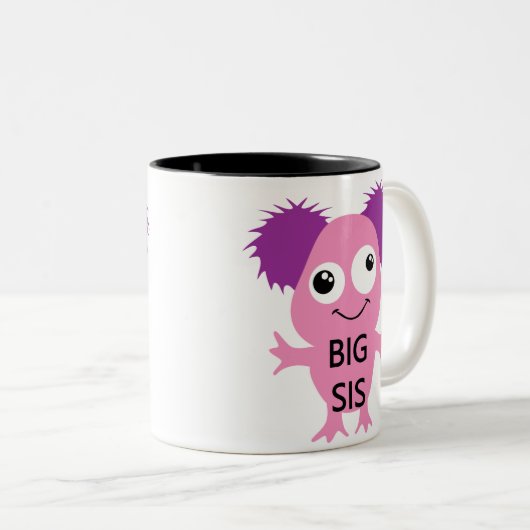 Pink Monster Big Sister Zweifarbige Tasse (VorderseiteRechts)