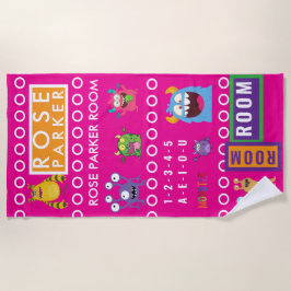 Pink Monster Kids' Rooms Child Name antistress Strandtuch