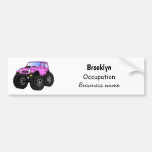 Pink Monster LKW Cartoon Illustration Autoaufkleber