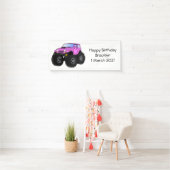 Pink Monster LKW Cartoon Illustration Banner (Insitu)