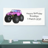 Pink Monster LKW Cartoon Illustration Banner (Messe)