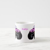 Pink Monster LKW Cartoon Illustration Espressotasse (Vorderseite)