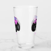 Pink Monster LKW Cartoon Illustration Glas (Links)