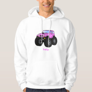 Pink Monster LKW Cartoon Illustration Hoodie