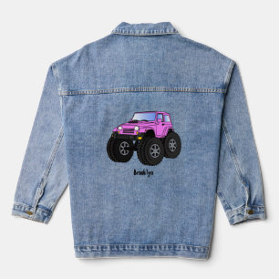 Pink Monster LKW Cartoon Illustration Jeansjacke