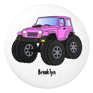 Pink Monster LKW Cartoon Illustration Keramikknauf