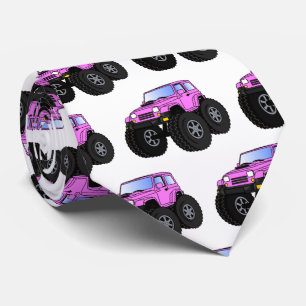 Pink Monster LKW Cartoon Illustration Krawatte
