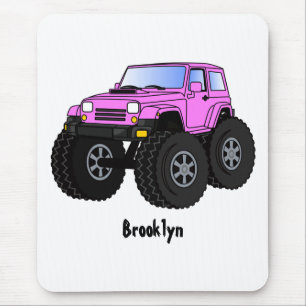 Pink Monster LKW Cartoon Illustration Mousepad