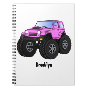 Pink Monster LKW Cartoon Illustration Notizblock