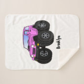 Pink Monster LKW Cartoon Illustration Sherpadecke (Vorderseite (Horizontal))