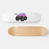 Pink Monster LKW Cartoon Illustration Skateboard (Horizontal)