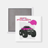 Pink Monster Truck Magnet (Vorderseite/Rückseite)