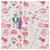 pink monster valentines bride frankenstein mummy stoff (Nahaufnahme)