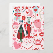 pink monster valentines vampire ghost einladung (Vorne/Hinten)