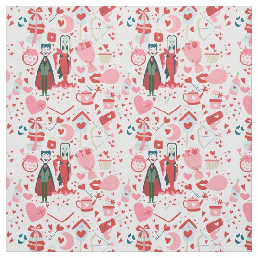 pink monster valentines vampire ghost stoff (Muster)
