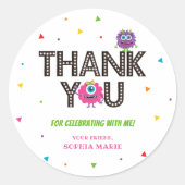 Pink Monster Vielen Dank Sticker (Vorderseite)