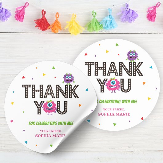 Pink Monster Vielen Dank Sticker