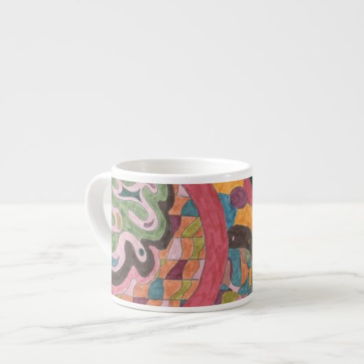 "Pink Mood" Abstrakte Kunst Espressotasse (Vorderseite Links)