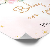 Pink Moon and Stars Baby Dusche Babys sind süß Poster (Ecke)