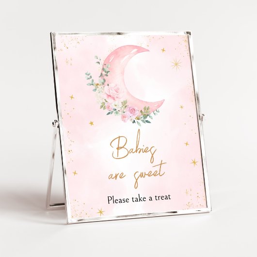 Pink Moon and Stars Baby Dusche Babys sind süß Poster