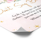 Pink Moon and Stars Baby Dusche Say Baby nicht Poster (Ecke)