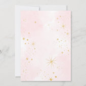 Pink Moon and Stars Kinderdusche Einladung (Rückseite)