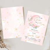 Pink Moon and Stars Kinderdusche Einladung