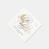 Pink Moon and Stars Skript Oh Baby Shooter Napkins Serviette (Ecke)