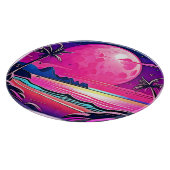 Pink Moon Beachscape Art Schneidebrett (Ecke)