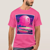 Pink Moon Beachscape Art T-Shirt (Vorderseite)