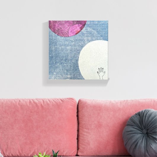 Pink Moon Canvas Print Leinwanddruck (Insitu (Wohnzimmer))