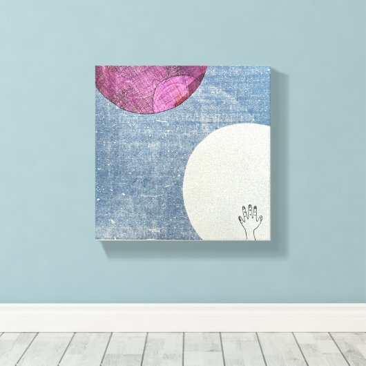 Pink Moon Canvas Print Leinwanddruck (Insitu (Holzboden))