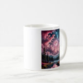 Pink Moon Fantasy Dreamy Night Sky Landscape T-Shi Kaffeetasse (VorderseiteRechts)