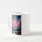 Pink Moon Fantasy Dreamy Night Sky Landscape T-Shi Kaffeetasse (Vorderseite Links)