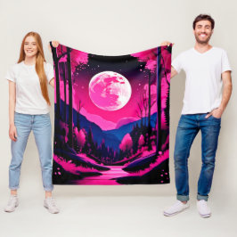 Pink Moon Fantasy Fleecedecke