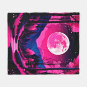 Pink Moon Fantasy Fleecedecke (Vorderseite (Horizontal))