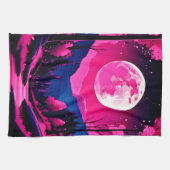 Pink Moon Fantasy Geschirrtuch (Horizontal)