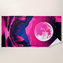 Pink Moon Fantasy Strandtuch