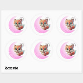Pink Moon Fox Sticker (Blatt)