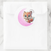 Pink Moon Fox Sticker (Tasche)