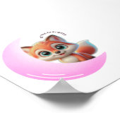 Pink Moon Fox Wall Art Poster (Ecke)