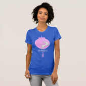 Pink Moon Lantern mit Kaninchen Mid Herbst Festiva T-Shirt (Vorne ganz)