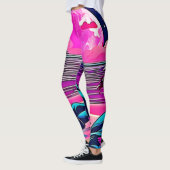 Pink Moon Neon Beachscape Leggings (Links)