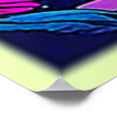 Pink Moon Neon Beachscape Poster (Ecke)