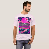 Pink Moon Neon Beachscape T-Shirt (Vorne ganz)