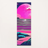 Pink Moon Neon Beachscape Yogamatte (Vorderseite)