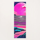 Pink Moon Neon Beachscape Yogamatte (Rückseite)