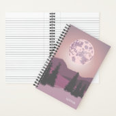 Pink Moon Over Mountains Anpassbar Notebook Notizblock (Innen)